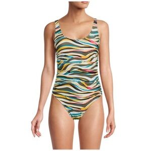 SWIRL PRINT ONE PIECE SWIMSUIT